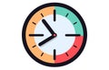Clock icon in flat style, timer on color background. Vector Clock design element Royalty Free Stock Photo