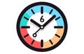 Clock icon in flat style, timer on color background. Vector Clock design element Royalty Free Stock Photo