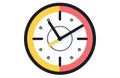 Clock icon in flat style, timer on color background. Vector Clock design element Royalty Free Stock Photo