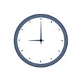 Clock icon in flat style, timer on white background. Business watch. Vector Royalty Free Stock Photo