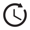 Clock icon flat vector illustration design isolated on white background Royalty Free Stock Photo