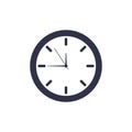 Clock icon flat vector illustration on white background. EPS 10 Royalty Free Stock Photo