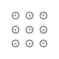 Clock icon.Icon style clock graphic.Clock icon vector.Vector illustration of a clock