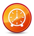 Clock icon special glassy orange round button