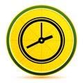 Clock icon lemon lime yellow round button illustration