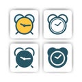 Clock icon for mobile, web, and presentation with flat color vector illustrator