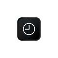 Clock icon modern button for web or appstore design black symbol isolated on white background. Vector EPS 10 Royalty Free Stock Photo