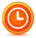 Clock icon natural orange round button Royalty Free Stock Photo