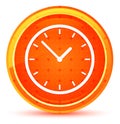 Clock icon natural orange round button Royalty Free Stock Photo