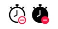 Clock icon reduce. Remove time. Illustration vector Royalty Free Stock Photo
