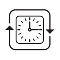 clock icon with rotating arrows. Vector illustration decorative design