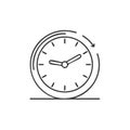 Clock Icon Rotating Showing Time Passage Deadline Countdown with Hand Arrows Line Style Royalty Free Stock Photo