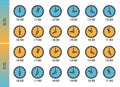 Clock icon set Royalty Free Stock Photo