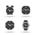 Clock icon. set of clock icons in the style of flat design. Royalty Free Stock Photo