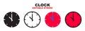 Clock icon set with different styles. Editable stroke style can be used for web, mobile, ui and more Royalty Free Stock Photo