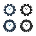 Clock Icon set. Flat style vector. Royalty Free Stock Photo