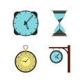 Clock icon set, flat style Royalty Free Stock Photo