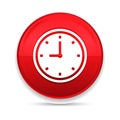 Clock icon shiny luxury design red button vector Royalty Free Stock Photo