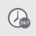 Clock icon in style with a flat work sign Royalty Free Stock Photo