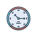 Color illustration icon for Clock, time and timepiece