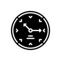 Black solid icon for Clock,. time and timer