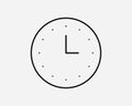 Clock Icon. Time Hour Minute Analogue Watch Timer Stopwatch Alarm Reminder. Black White Sign Symbol EPS Vector