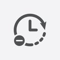 Clock icon. Time reduce icon simple vector.