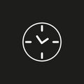 Clock icon in trendy flat style isolated on background. Clock icon page symbol for your web site design Clock icon logo, app, UI. Royalty Free Stock Photo