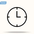 Clock Icon in trendy flat style isolated on grey background. Time symbol for your web site design, logo, app, UI. Vector Royalty Free Stock Photo