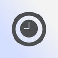 Clock Icon in trendy flat style isolated on grey background. Time symbol for your web site design, logo, app, UI. Vector Royalty Free Stock Photo