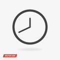 Clock icon vector, vector illustion flat design style. Royalty Free Stock Photo