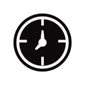 Clock icon vector isolated on white background, Clock sign , black symbols Royalty Free Stock Photo