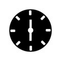 Clock icon vector isolated on white background, Clock sign , black time symbols Royalty Free Stock Photo