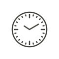 Clock icon vector. Line time symbol. Royalty Free Stock Photo