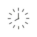 Clock icon vector. Line time symbol.