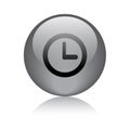 Clock icon web button black Royalty Free Stock Photo