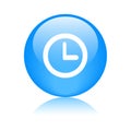 Clock icon web button blue Royalty Free Stock Photo