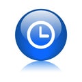 Clock icon web button round Royalty Free Stock Photo