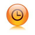 Clock icon web button round Royalty Free Stock Photo