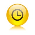 Clock icon web button round Royalty Free Stock Photo