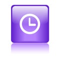 Clock icon web button square Royalty Free Stock Photo