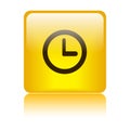 Clock icon web button square Royalty Free Stock Photo