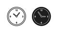 Clock Icons - White and Black Royalty Free Stock Photo