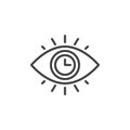 Clock inside eye line icon Royalty Free Stock Photo