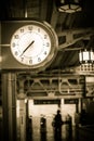 Clock at Japanese train station Royalty Free Stock Photo