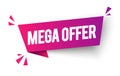 Vector Illustragtion Mega Offer Label. Colorful Modern Web Banner Element