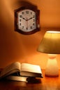 Clock Lamp Books Royalty Free Stock Photo