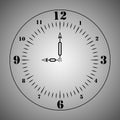 Clock on a light background. Element, template, icon. Vector illustration for your creativity.