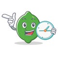 With clock lime character cartoon style