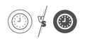 Clock line icon. Time or Watch sign. Vector Royalty Free Stock Photo